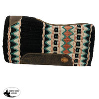 New! Klassy Cowgirl 28X30 Barrel Style Pad With Black Multi Color Design Metallic Rose Accent Memory