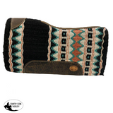 Klassy Cowgirl 28x30 Barrel Style pad with black multi color design with metallic rose accent memory felt bottom saddle pad. - Country Scene Saddlery and Pet Supplies