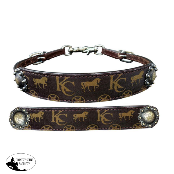 New! Klassy Cowgirl Argentina Cow Leather Wither Strap With Motif Overlay. Posted.*
