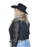 L1124 - Gail 1/2 Lace Ladies Western Shirt - Country Scene Saddlery and Pet Supplies