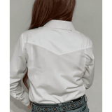 L1157 Ladies Plain White Western Shirt with Pockets - Country Scene Saddlery and Pet Supplies