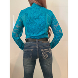 L1312 BEC - Ladies 1/2 Lace Western Shirt - Country Scene Saddlery and Pet Supplies