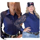 L1315-NELLY Ladies 1/2 Lace Western Shirt - Country Scene Saddlery and Pet Supplies