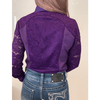L1317 - Cleo Ladies 1/2 Lace Western Shirtt - Country Scene Saddlery and Pet Supplies
