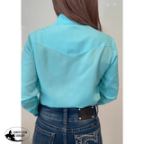 L1326 - Alanis Ladies Western Plain Peppermint Shirt with Frills - Country Scene Saddlery and Pet Supplies