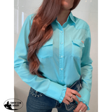 L1326 - Alanis Ladies Western Plain Peppermint Shirt with Frills - Country Scene Saddlery and Pet Supplies