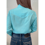 L1326 - Alanis Ladies Western Plain Peppermint Shirt with Frills - Country Scene Saddlery and Pet Supplies