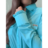 L1326 - Alanis Ladies Western Plain Peppermint Shirt with Frills - Country Scene Saddlery and Pet Supplies