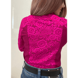 L1356 - Pinky Ladies 1/2 Lace Western Shirt - Country Scene Saddlery and Pet Supplies