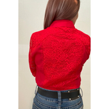 L1357 - Rosa Ladies 1/2 Lace Western Shirt - Country Scene Saddlery and Pet Supplies