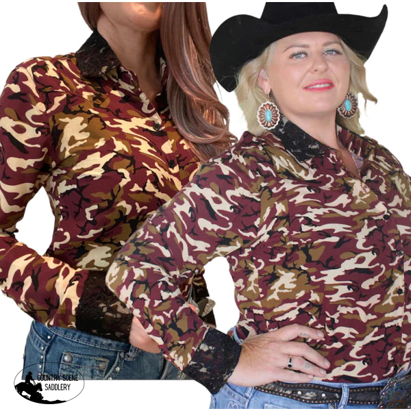 L1364 - Camo Ladies Western Shirt Shirts