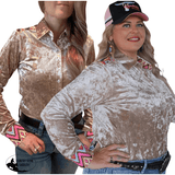 L1373 - Gil Ladies Crushed Velvet Western Shirt - Country Scene Saddlery and Pet Supplies