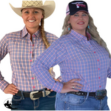 L1376- Jem Check Beaded Ladies Western Shirt Shirts