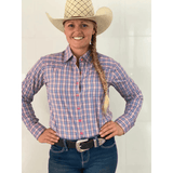 L1376- Jem Check Beaded Ladies Western Shirt Shirts