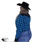 L1383 - Betsy Ladies Check Western Shirt Size 22 - Country Scene Saddlery and Pet Supplies