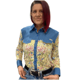 L1440 - Binda Ladies Western Denim & Lace Shirt - Country Scene Saddlery and Pet Supplies