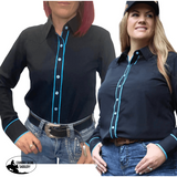 L1441 Amanda Ladies Pipped Western Shirt Western Shirts