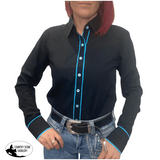 L1441 Amanda Ladies Pipped Western Shirt Western Shirts