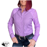 L1452 Bridy- Ladies 1/2 Lace Western Shirt - Country Scene Saddlery and Pet Supplies