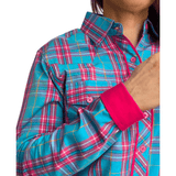 L1459- SAFFI Ladies Check Western Shirt - Country Scene Saddlery and Pet Supplies