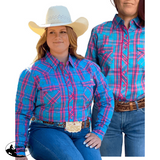L1459- SAFFI Ladies Check Western Shirt - Country Scene Saddlery and Pet Supplies