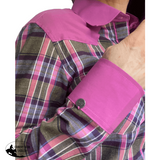 L1460- SAGE Ladies Check Western Shirt - Country Scene Saddlery and Pet Supplies