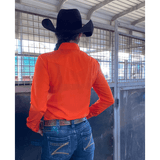 L1469 - Cam Orange Ladies Western Shirt - Country Scene Saddlery and Pet Supplies