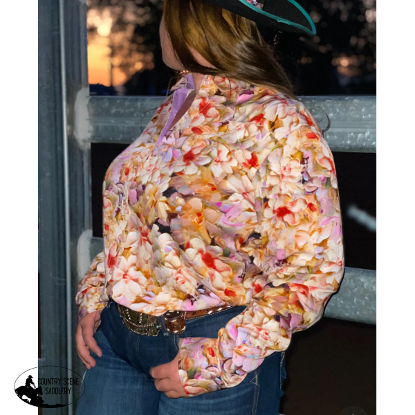 L1480 - Floral Ladies Western Arena Shirt Shirts & Tops
