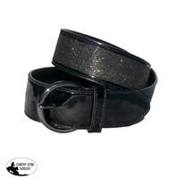 New! Ladies Black Luna Glitter Belt