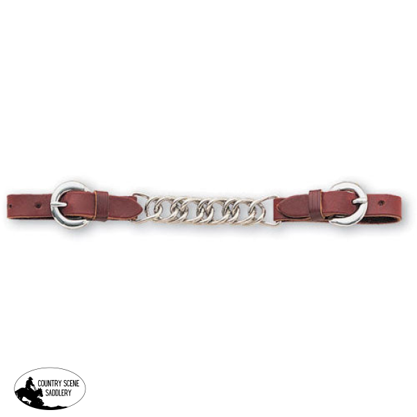 Latigo Leather Curb Strap With Stainless Steel Chain