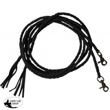 Leather braided split reins with scissor snap ends. 6.5 ft long. - Country Scene Saddlery and Pet Supplies