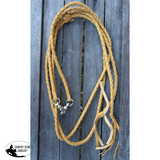 Leather braided split reins with scissor snap ends. 6.5 ft long.