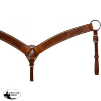 New!~ Leather Breastcollar Has Floral Tooling Posted