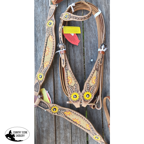 Western Headstall, Breast Collar & Rênes en cuir de qualité Western Headstall, Breast Collar & Rênes en cuir de qualité