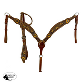 New! Leather Browband Headstall With Beaded Sunflower Design. Beaded Headstall & Breast Collar Sets