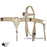 New! Leather Double Stitched Tooled Browband Headstall. Light On Backorder