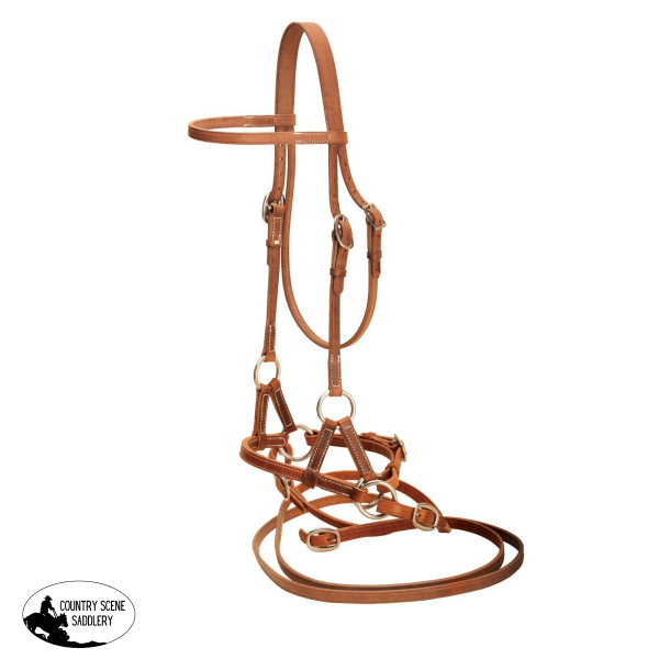 New! Leather Nose Side Pull With Reins