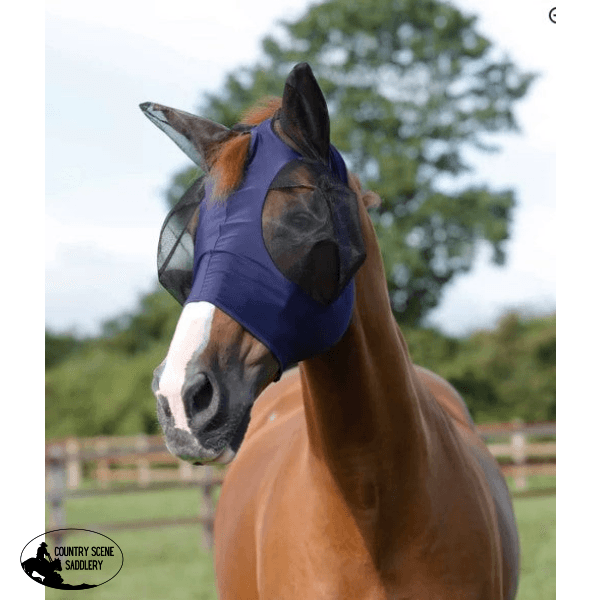 Lycra Bug Eye Mask Small / Navy Fly Veil