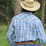 M3036 - Barney Rawhide Western Mens Check Arena Shirt Shirt