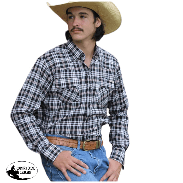 M3037 - Barry Rawhide Western Mens Check Arena Shirt Shirt