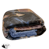 New! 'Making Waves' Silk Touch Sherpa Lined Throw Blanket - 50" x 60" - Country Scene Saddlery and Pet Supplies