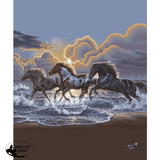 New! 'Making Waves' Silk Touch Sherpa Lined Throw Blanket - 50" x 60" - Country Scene Saddlery and Pet Supplies
