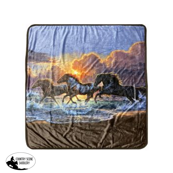 ’Making Waves’ Silk Touch Sherpa Lined Throw Blanket - 50’ X 60’ Gift Items » Bedding