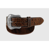 Mens Embossed Leather Hair on Belt - Country Scene Saddlery and Pet Supplies