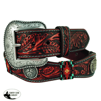 Mens Scalloped Leather Belt - Country Scene Saddlery and Pet Supplies
