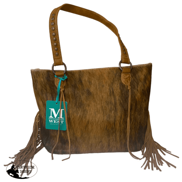 Mwt121H8317Br - Trinity Ranch Hair-On Cowhide Collection Concealed Carry Hobo