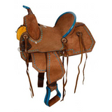 New! 10 Double T Youth/pony Chocolate Roughout Barrel Saddle. Posted.*