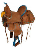 New! 10" Double T Youth/Pony Chocolate Roughout Barrel Saddle. - Country Scene Saddlery and Pet Supplies
