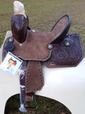 12"/ 13" Double T Youth Hard Seat Barrel style saddle. - Country Scene Saddlery and Pet Supplies