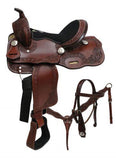 12" Double T pony saddle set with floral tooling. - Country Scene Saddlery and Pet Supplies